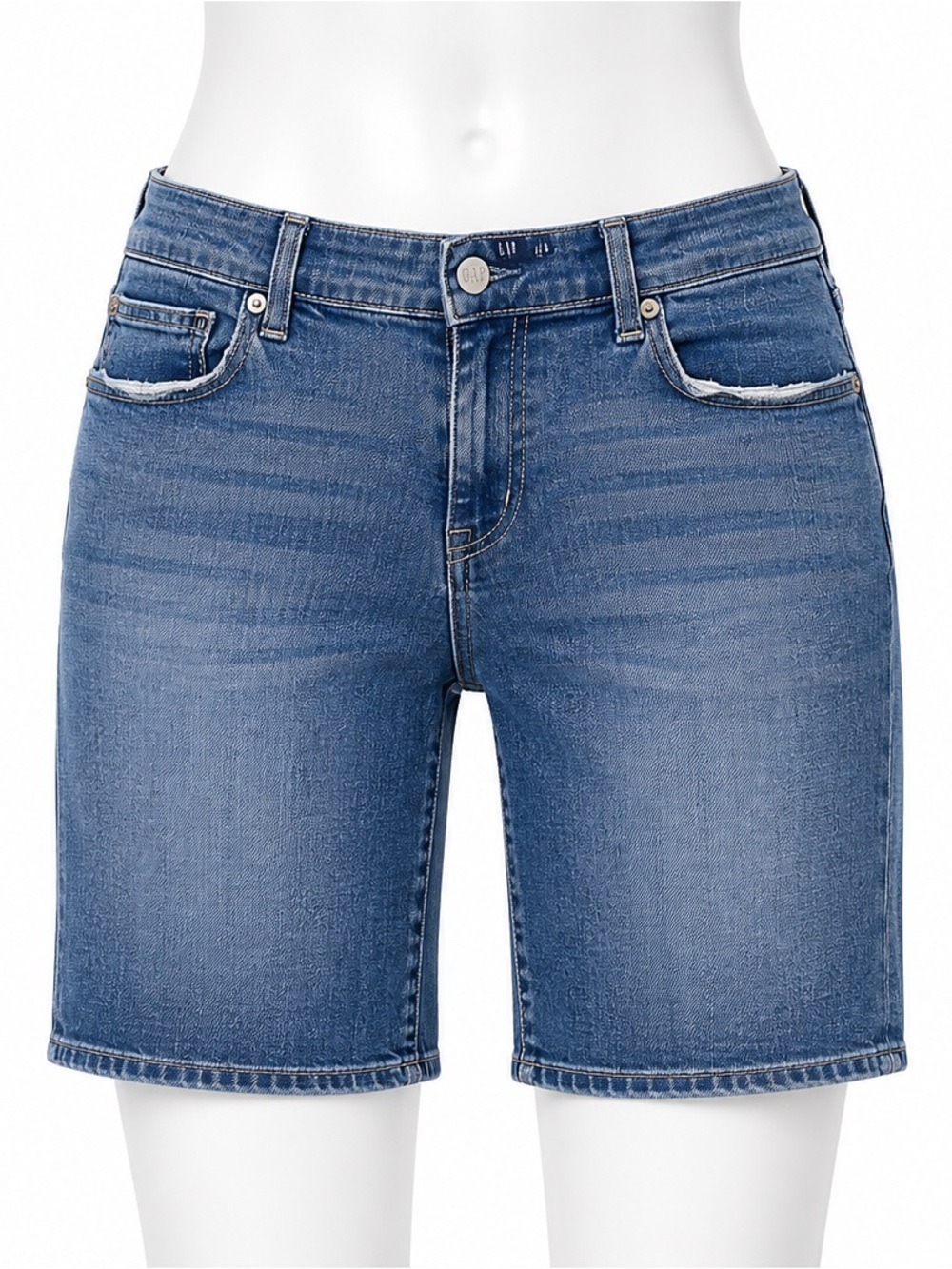 GAP Medium Wash Stretch Denim Knee Length Bermuda Shorts Size 31